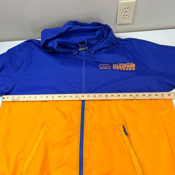 Disney Women Colorblock Marathon Vol Windbreaker Jacket Blue Yellow Size XL Co - Picture 13 of 15